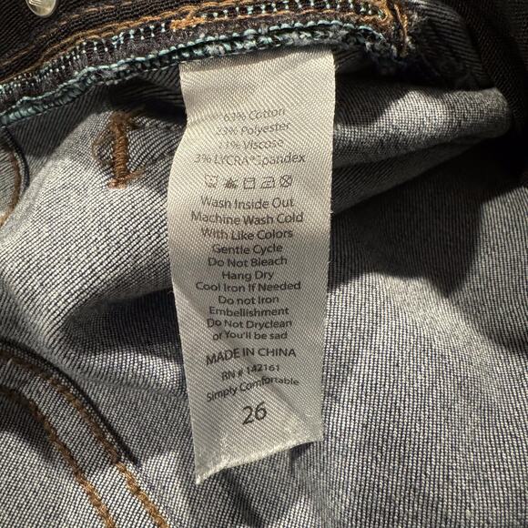 LuLaRoe Womens Jeans Skinny Distressed Elastic Waist Zip Fly Blue Size 26 IO - Picture 3 of 8